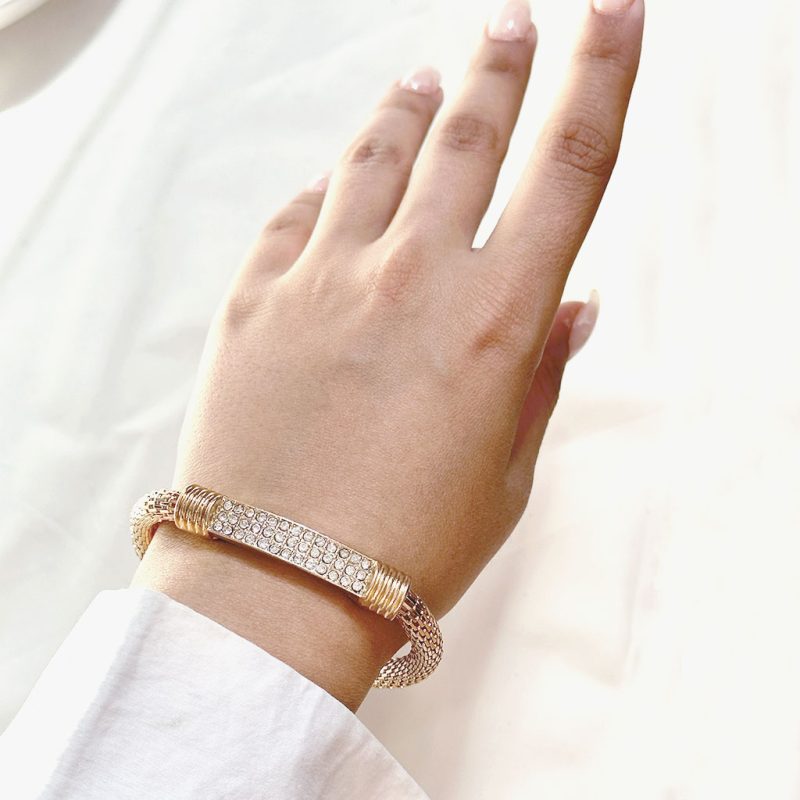 دستبند جواهری کشی طلایی