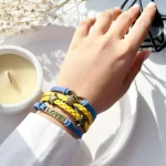 دستبند ستاره Love بینهایت چرم برنزی