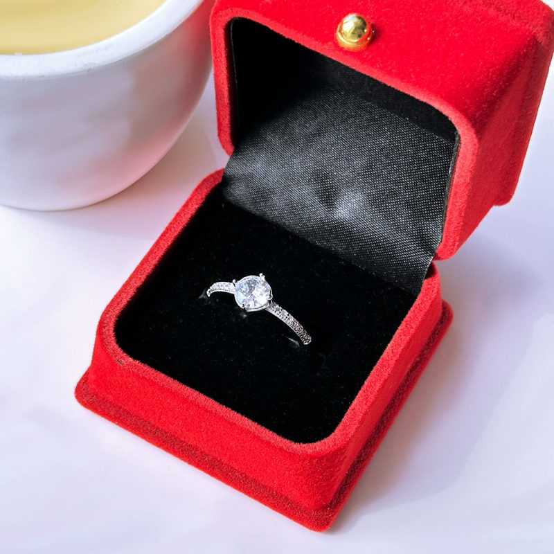 حلقه ازدواج جواهری نقره