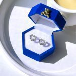 گوشواره پیرسینگی طرح قلب جواهری کریستال زیرکونیا نقره استرلینگ 925 پیرسینگ گوش قلب جواهری نقره