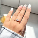 انگشتر مربع جواهری نقره