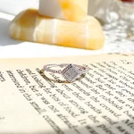 انگشتر مربع جواهری نقره