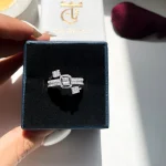 انگشتر امرالد جواهری قابل تنظیم نقره