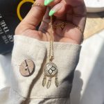 گردنبند Dreamcatcher اپال جواهری استیل طلایی