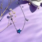 دستبند ماه ستاره Swarovski آبی جواهری نقره