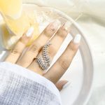 حلقه برگ زیتون جواهری قابل تنظیم آبکاری رودیوم