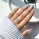 حلقه برگ زیتون جواهری نقره
