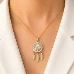 گردنبند Dreamcatcher اپال جواهری طلایی
