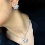 نیم ست شوپارد جواهری آبکاری رودیوم