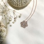 گردنبند دانه برف Swarovski جواهری آبکاری رزگلد نقره