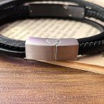 دستبند چرم بافت چند لایه Montblanc استیل