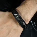 دستبند چرم بافت چند لایه Montblanc استیل