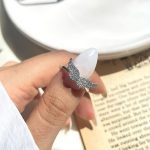 حلقه بال فرشته جواهری آبکاری رودیوم قابل تنظیم