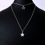 گردنبند ستاره دو زنجیر جواهری نقره