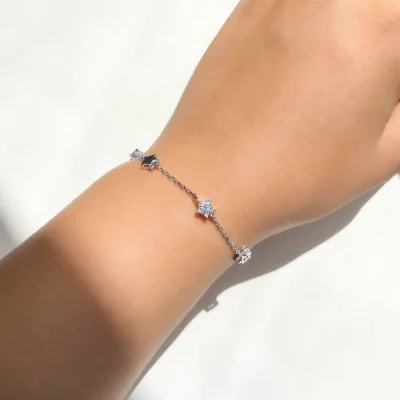 دستبند ستاره جواهری نقره