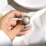 انگشتر مروارید جواهری آبکاری رودیوم