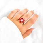 حلقه گل دیزی Swarovski قابل تنظیم آبکاری طلا