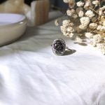 انگشتر Swarovski بنفش/سفید قابل تنظیم