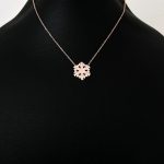 گردنبند دانه برف Swarovski جواهری آبکاری رزگلد نقره