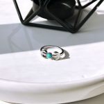 حلقه ماه فیروزه نقره ای