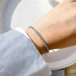 دستبند تنیسی جواهری 0.3mm آبکاری رودیوم