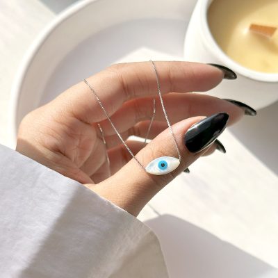 گردنبند چشم نظر Swarovski نقره