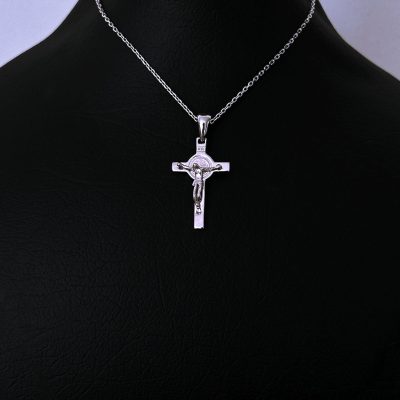 گردنبند صلیب کاتولیک نقره