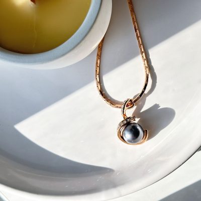 گردنبند مروارید جواهری رزگلد