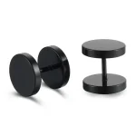 گوشواره پیچی مشکی استیل