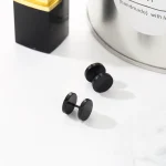 گوشواره پیچی مشکی استیل