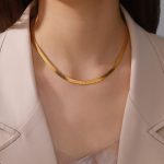 زنجیر هرینگبون استیل طلایی/نقره ای