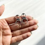 گوشواره ماه آبکاری نقره
