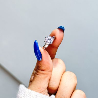 حلقه ازدواج جواهری نقره