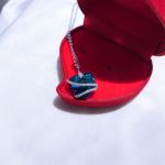گردنبند قلب Swarovski آبی جواهری نقره