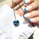 گردنبند قلب Swarovski آبی جواهری نقره