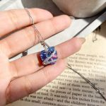 گردنبند قلب Swarovski آبی / آبی بنفش جواهری نقره