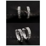 گوشواره حلقه ای جواهری آبکاری رودیوم