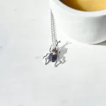 گردنبند سوسک کرگردنی جواهری نقره