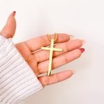 گردنبند صلیب استیل طلایی