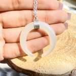 گردنبند هلال ماه نقره ای