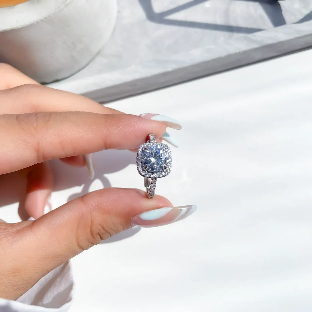 انگشتر سولیتر جواهری آبکاری رودیوم قابل تنظیم