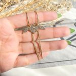 گوشواره دم دلفین آویزدار بلند طلایی