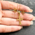 نیم ست صلیب استیل طلایی