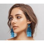 گوشواره آویزدار بلند منگوله دار طلایی