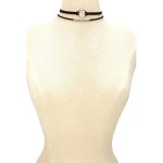 پک چوکر حلقه ای مهره ای چرمی نقره ای