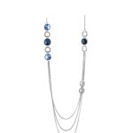 گردنبند بلند 3 زنجیره Swarovski آبکاری رودیوم