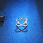 حلقه X جواهری آبکاری رودیوم