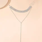 چوکر جواهری آویز بلند Dly نقره ای