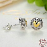 گوشواره قلب آبکاری طلایی نقره