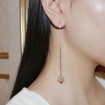 گوشواره عنکبوت بخیه ای بلند آبکاری رزگلد
